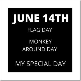 June 14th birthday, special day and the other holidays of the day. Posters and Art